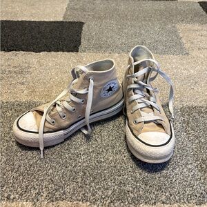 Converse High-Top Sneakers in Beige